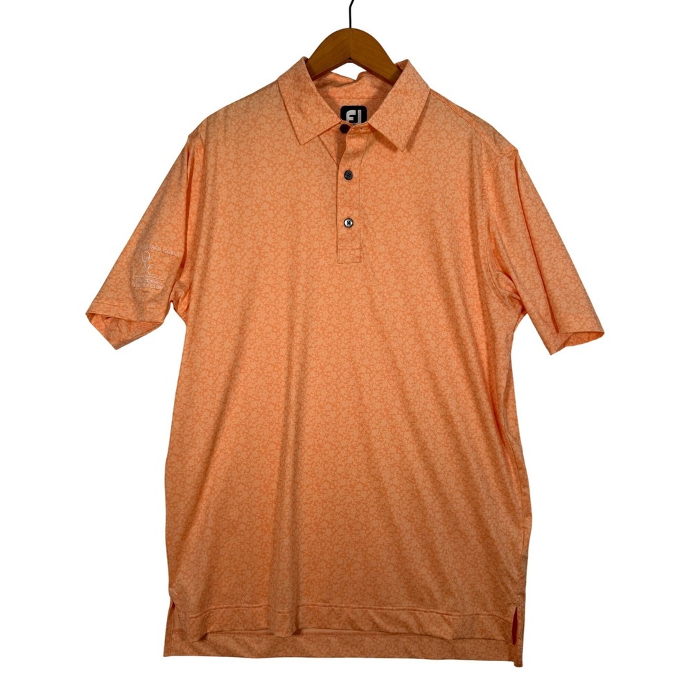 FootJoy Mens Peach Floral‎ Golf Polo Orangeburg Country Club 2023 Large Resort